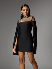 Akosua Rhinestone Bandage Split Mini Dress
