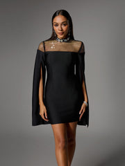 Akosua Rhinestone Bandage Split Mini Dress