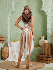 Adelbert Knit Fringe Cover Up Dress