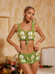 Aeltheris Spaghetti Floral Shorts Set