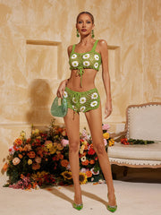 Aeltheris Spaghetti Floral Shorts Set