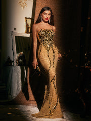 Aeris Acrylic Split Maxi Dress