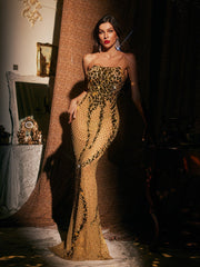 Aeris Acrylic Split Maxi Dress