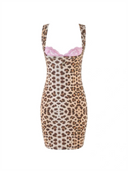 Aerthos Sleeveless Leopard Mini Dress