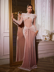 Ahuva Leopard Printed Rhinestone Maxi Dress