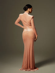 Ahuva Leopard Printed Rhinestone Maxi Dress