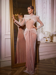 Ahuva Leopard Printed Rhinestone Maxi Dress