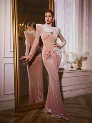 Ahuva Leopard Printed Rhinestone Maxi Dress