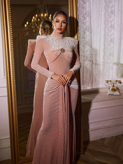 Ahuva Leopard Printed Rhinestone Maxi Dress