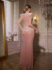 Ahuva Leopard Printed Rhinestone Maxi Dress