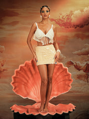 Aiman Pearl Fringe Bralette