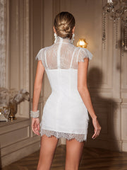 Aimilios Lace Flower Mini Dress