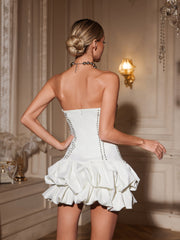 Aindrea Strapless Ruffle Mini Dress