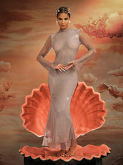 Aingeal Long Sleeve Crystal Maxi Dress