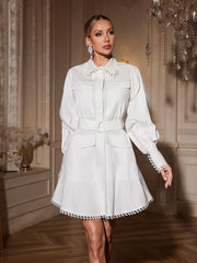 Ainslie Folded Collar Shirt Mini Dress