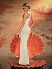 Akanji Plunge Neck Sequin Maxi Dress