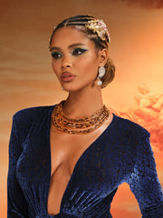 Akantha Multi Layered Leopard Necklace