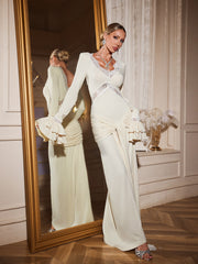 Akeelah Flare Sleeve Tie Up Maxi Dress