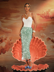 Akeem Sequin Mermaid Scale Skirt