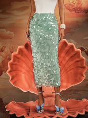 Akeem Sequin Mermaid Scale Skirt