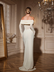 Akifumi Off Sleeve Ruched Maxi Dress