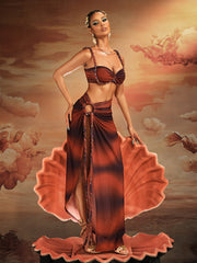 Akihito Spaghetti Ruched Skirt Set