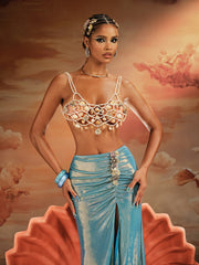 Akikta Seashell Pearl Beaded Bralette