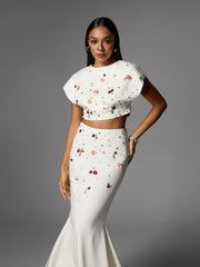 Alaura Seashell Pearl Skirt Set