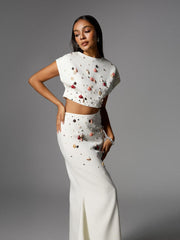 Alaura Seashell Pearl Skirt Set