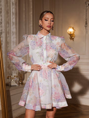 Alecto Long Sleeve Floral Mini Dress