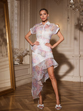 Alecto Short Sleeve Floral Ruffle Dress