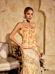 Allete Strapless Floral Printed Top