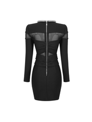 Arley Long Sleeve Crystal Mini Dress
