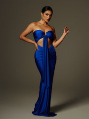 Arlyn Strapless Draped Cutout Maxi Dress
