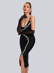 Armani Mesh Gloves In Black