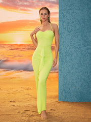 Asger Halterneck Ruched Maxi Dress