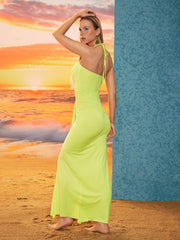 Asger Halterneck Ruched Maxi Dress