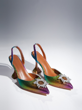 Avalira Rhinestone Slingback Flared Heels In Multi