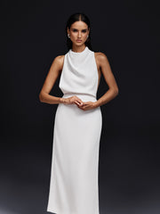 Braelion Backless Split Midi Dress