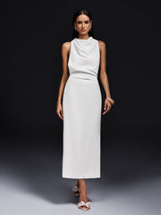 Braelion Backless Split Midi Dress