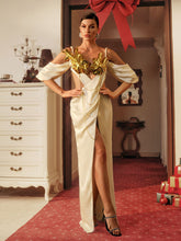 Bruno Metallic Leafy Chain Armor Top