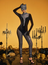 Brythar Rhinestone Velvet Bodysuit Set