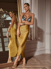 Carilli Sequin Fringe Skirt Set