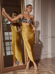 Carilli Sequin Fringe Skirt Set