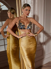 Carilli Sequin Fringe Skirt Set