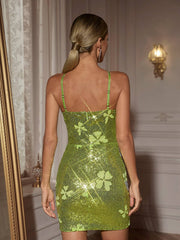 Carolynne Butterfly Rhinestone Sequin Mini Dress