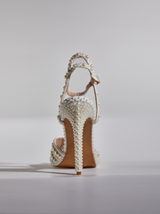 Cyrix Pearl Strap Sandals In Apricot