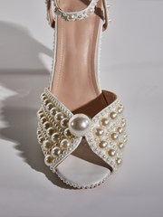 Cyrix Pearl Strap Sandals In Apricot