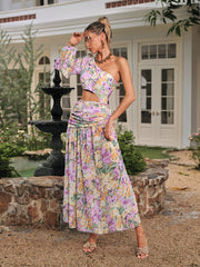 Dalara Floral Cutout Swimwear Two Piece Set