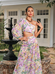 Dalara Floral Cutout Swimwear Two Piece Set